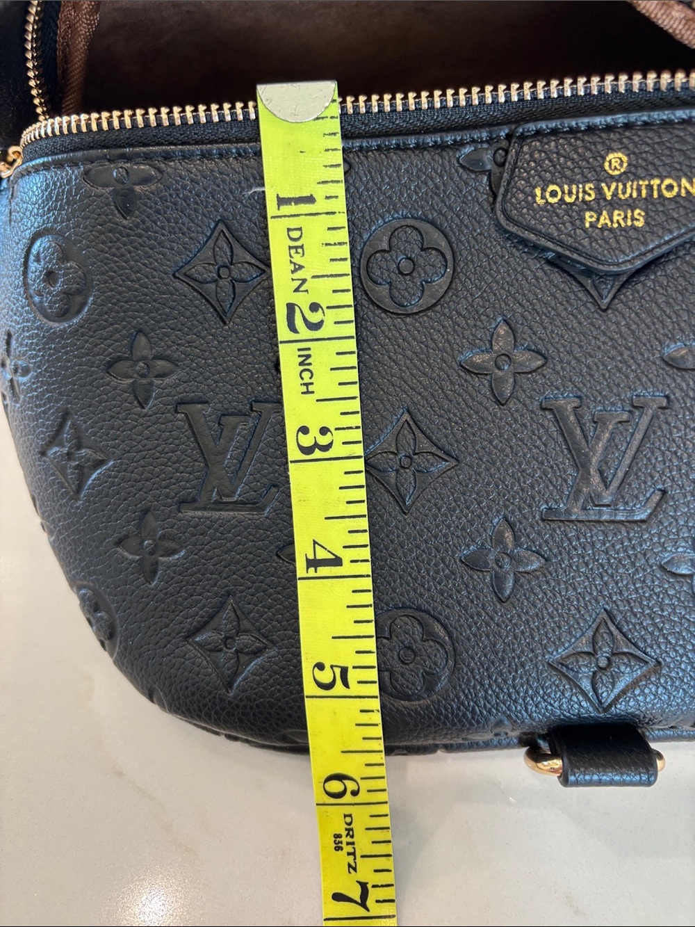 Black Monogram Empreinte Crossbody Bum Bag with Gold Hardware - Picture 14 of 14